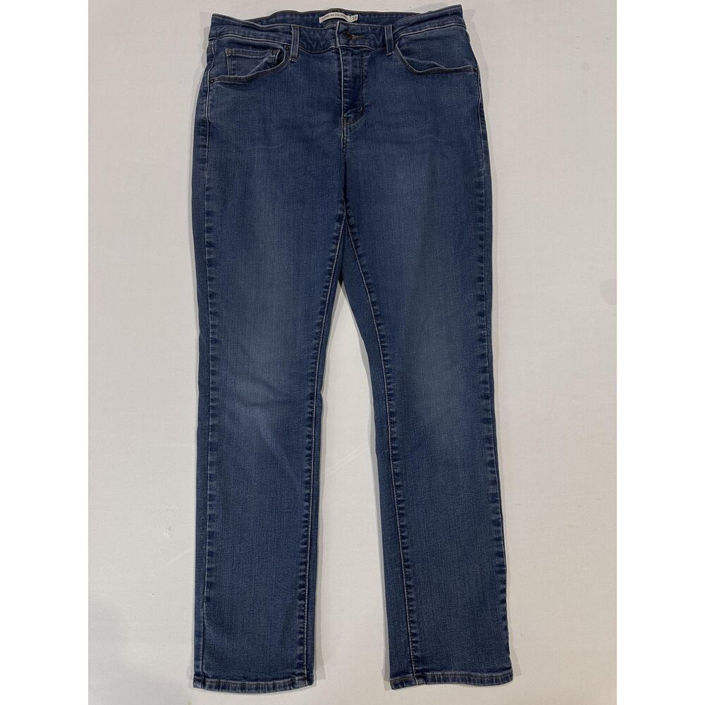 Levis Jeans Womens 14 Blue Classic Mid Rise Skinny Slim Denim Stretch Cotton